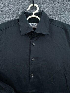 Stenstroms 17.5 Fitted Body Twofold Super Cotton Estonia Black Solid Long Sleeve